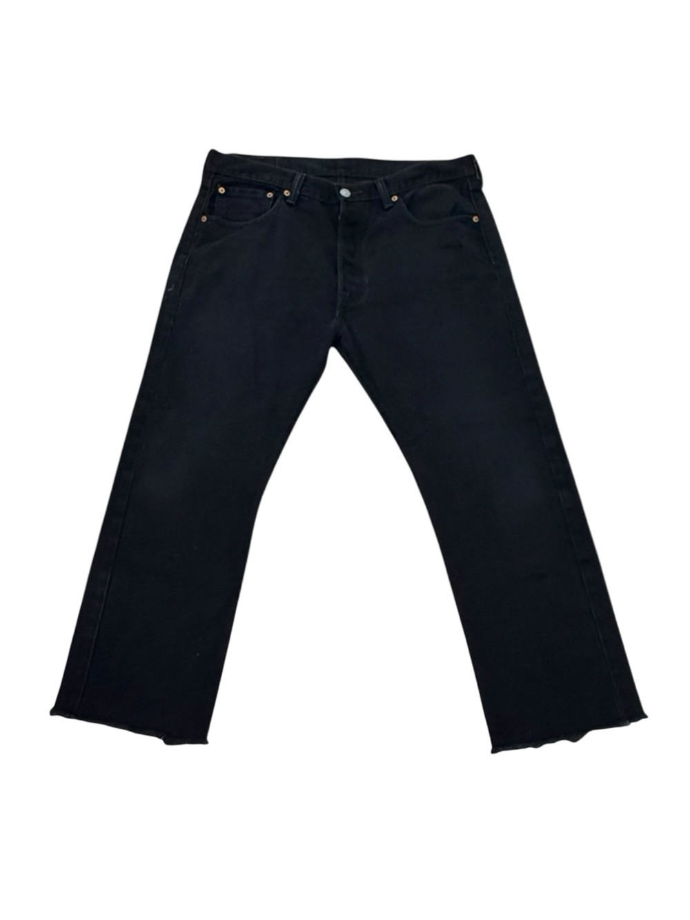 Men’s Levi’s 501 Black Denim Jeans Cut Off Hem